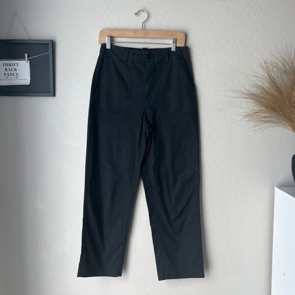 Jenni Kayne Pants Ranger Black Straight Leg High Rise Utility Pants Size 4 - Picture 2 of 9